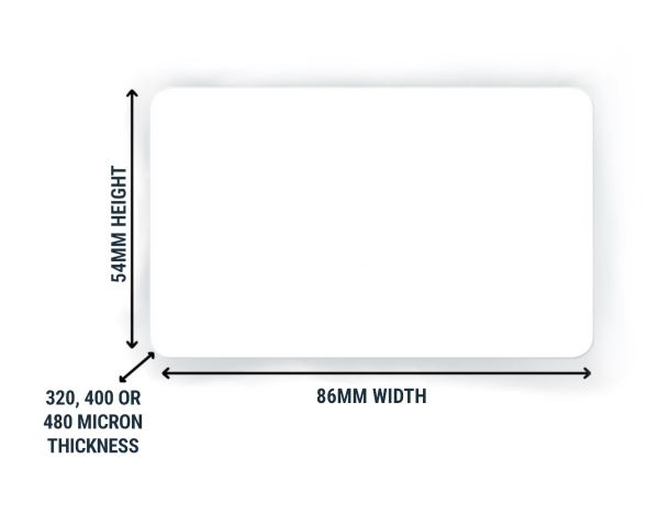 Blank White Self-Adhesive 320-Micron Plastic Cards (Pack of 100) - Image 2