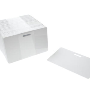 Blank White Slot Punched Plastic Cards (Pack of 100)
