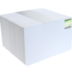 Blank White Plastic Cards with Gold Holopatch (Pack of 100)