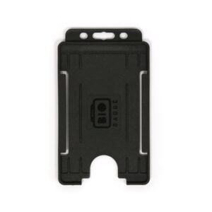Black Single-Sided BIOBADGE Open Faced ID Card Holders - Portrait (Pack of 100)