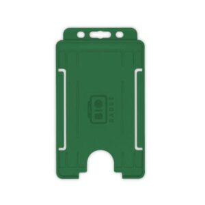 Dark Green Single-Sided BIOBADGE Open Faced ID Card Holders - Portrait