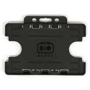 Black Dual-Sided BIOBADGE Open Faced ID Card Holders - Landscape