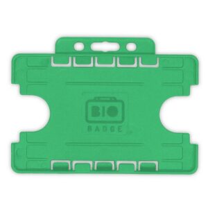 Light Green Dual-Sided BIOBADGE Open Faced ID Card Holders - Landscape