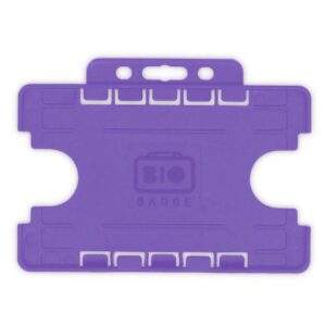 Purple Dual-Sided BIOBADGE Open Faced ID Card Holders - Landscape (Pack of 100)