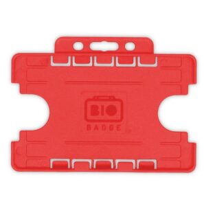 Red Dual-Sided BIOBADGE Open Faced ID Card Holders - Landscape (Pack of 100)