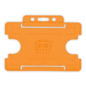 Orange Single-Sided BIOBADGE Open Faced ID Card Holders - Landscape (Pack of 100)