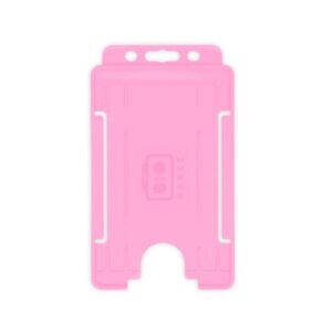 Pink Single-Sided BIOBADGE Open Faced ID Card Holders - Portrait