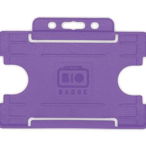 Purple Single-Sided BIOBADGE Open Faced ID Card Holders - Landscape (Pack of 100)