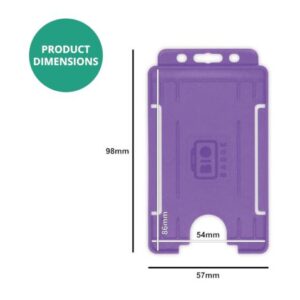 Purple Single-Sided BIOBADGE Open Faced ID Card Holders - Portrait (Pack of 100)