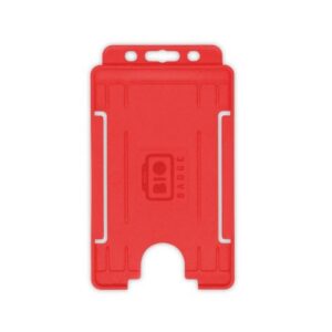 Red Single-Sided BIOBADGE Open Faced ID Card Holders - Portrait