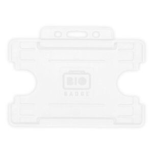 White Single-Sided BIOBADGE Open Faced ID Card Holders - Landscape (Pack of 100)