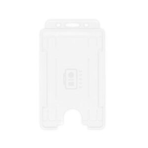 White Single-Sided BIOBADGE Open Faced ID Card Holders - Portrait (Pack of 100)