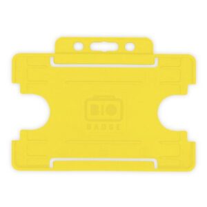Yellow Single-Sided BIOBADGE Open Faced ID Card Holders - Landscape (Pack of 100)