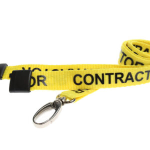 15mm Recycled Yellow Contractor Lanyards with Metal Lobster Clip