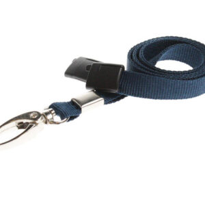 10mm Recycled Plain Dark Blue Lanyards with Metal Lobster Clip (Pack of 100)