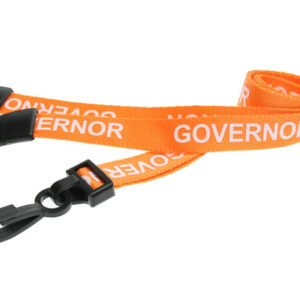 15mm Recycled Orange Governor Lanyards with Plastic J Clip (Pack of 100)