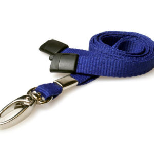 10mm Recycled Plain Navy Blue Lanyards with Metal Lobster Clip (Pack of 100