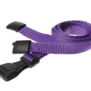 10mm Recycled Plain Purple Lanyards with Plastic J Clip (Pack of 100)