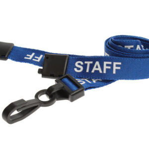 15mm Recycled Black Staff Lanyards with Plastic J Clip (Pack of 100)