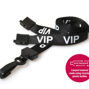 15mm Recycled Black VIP Lanyards