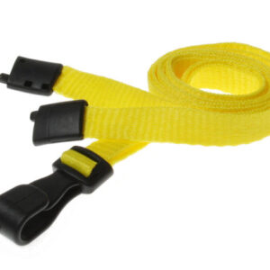 10mm Recycled Plain Yellow Lanyards with Plastic J Clip (Pack of 100)
