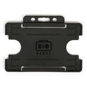 Black Single-Sided BIOBADGE Open Faced ID Card Holders - Landscape (Pack of 100)