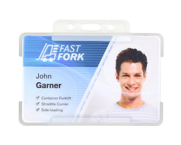 Clear Single-Sided BIOBADGE Open Faced ID Card Holders - Landscape - Image 2