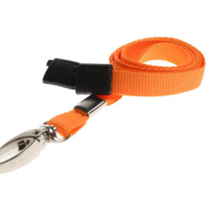 10mm Recycled Plain Orange Lanyards with Metal Lobster Clip (Pack of 100)