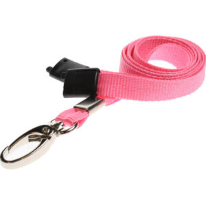 10mm Recycled Plain Pink Lanyards with Metal Lobster Clip (Pack of 100)