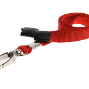 10mm Recycled Plain Red Lanyards with Metal Lobster Clip (Pack of 100)