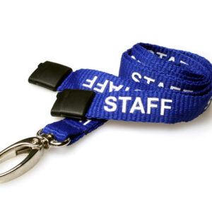 15mm Recycled Royal Blue Staff Lanyards with Metal Lobster Clip (Pack of 100)
