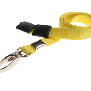 10mm Recycled Plain Yellow Lanyards with Metal Lobster Clip (Pack of 100)